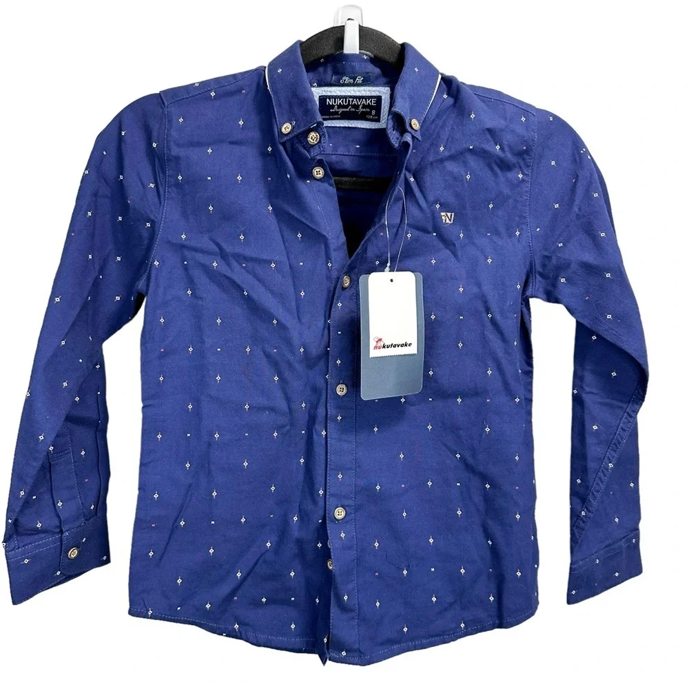 MAYORAL NUKUTAVAKE Boys Button Down Collared Long Sleeve Shirt